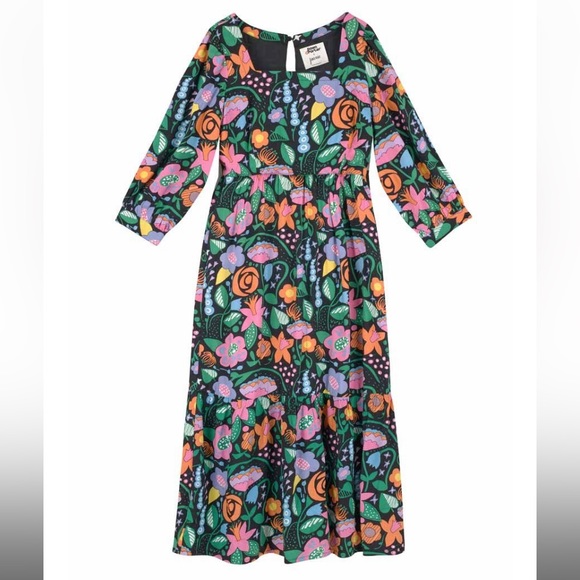 Joanie Clothing Retro Vintage 60’s Floral midmaxi dress w/ POCKETS - Picture 5 of 7